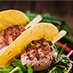 Skyfall salad with cherry tomatoes, baby spinach, cream cheese and figs